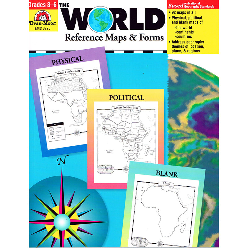 #16996 THE WORLD REFERENCE MAPS & FORMS GR 3-6