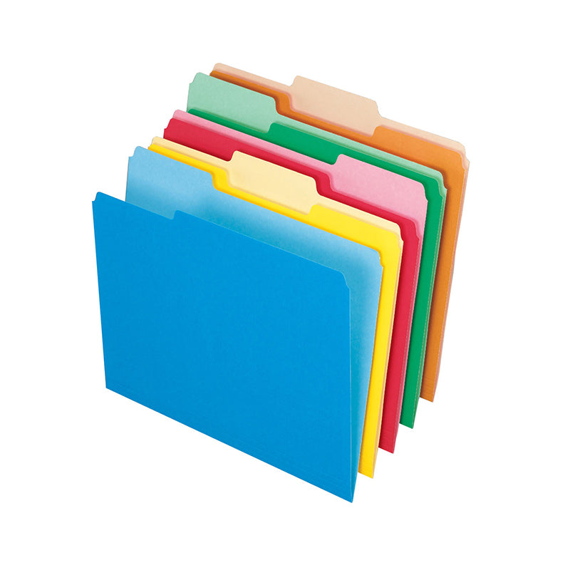 #17425 100CT ASSORT COLOR TOP FILE FOLDERS LETTER SIZE