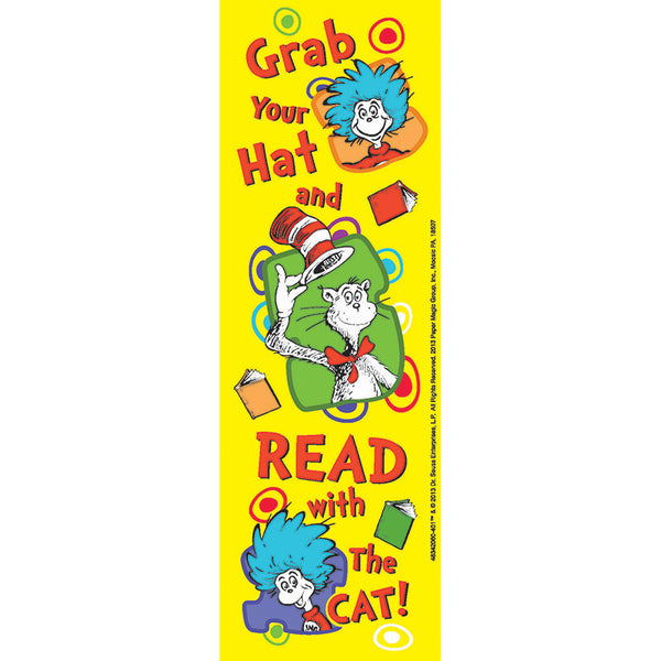 #17813 DR SEUSS GRAB YOUR HAT BOOKMARKS