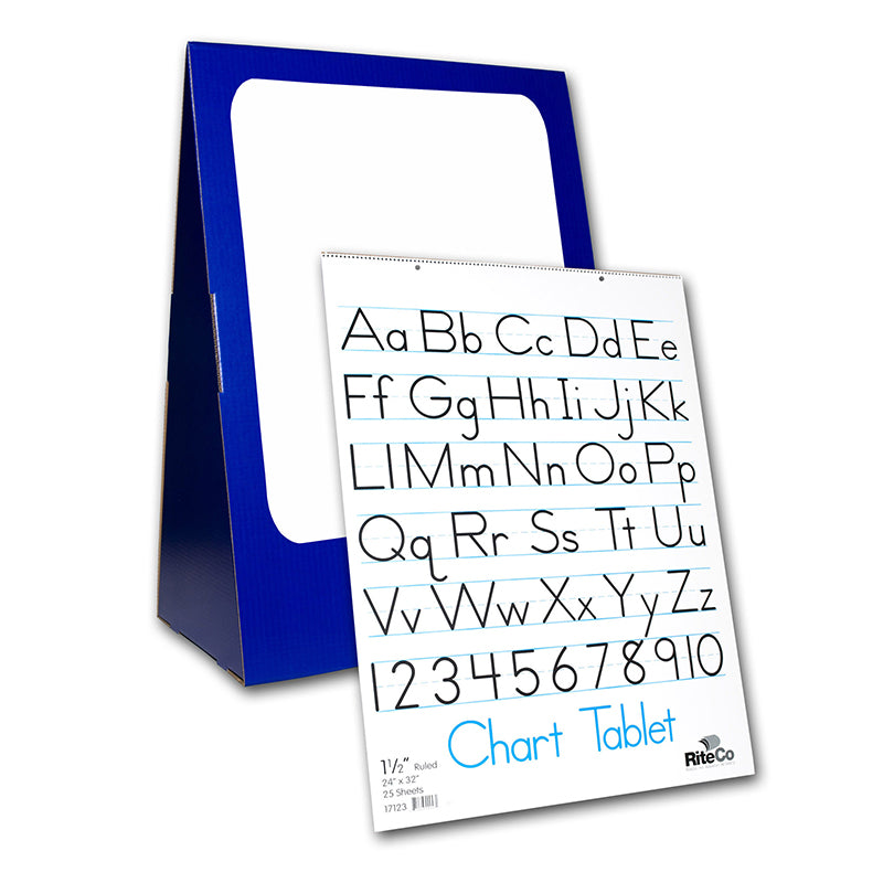 #18945 DELUXE SPIRAL BND FLIP CHART STAND DRY ERASE BOARD 1.5IN RULED TABLET