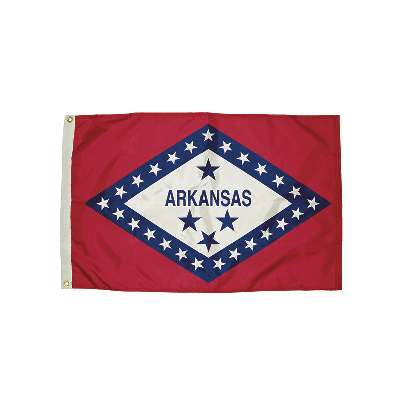 #19347 3X5 NYLON ARKANSAS FLAG HEADING & GROMMETS