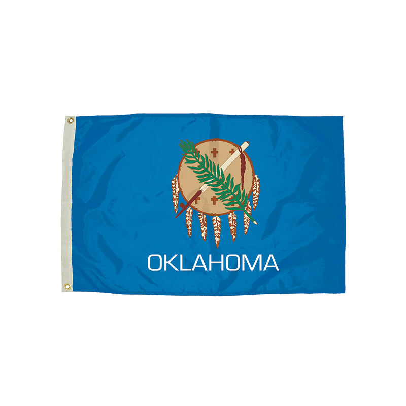 #19379 3X5 NYLON OKLAHOMA FLAG HEADING & GROMMETS