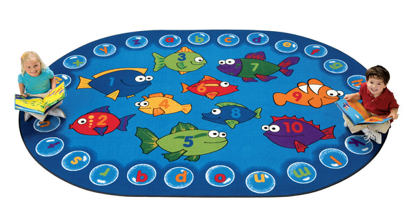 #12372 Fishing for Literacy, 8' x 12' Oval Rug