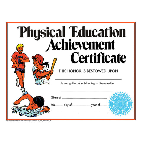 #20016 CERTIFICATE PHYSICAL EDUCATION 30PK