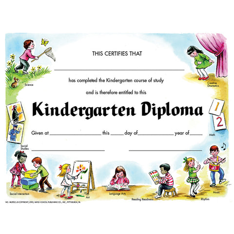 #20020 KINDEGARTEN DIPLOMA 30PK CERTIFICATE