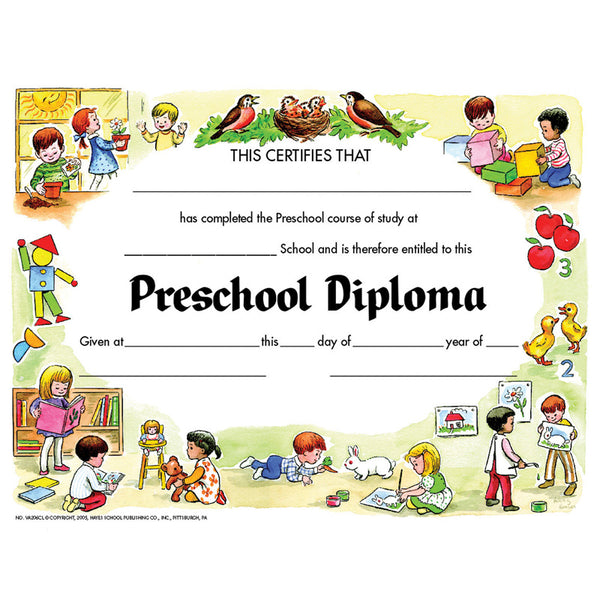 #20021 DIPLOMAS PRESCHOOL 30 PK 8.5 X 11