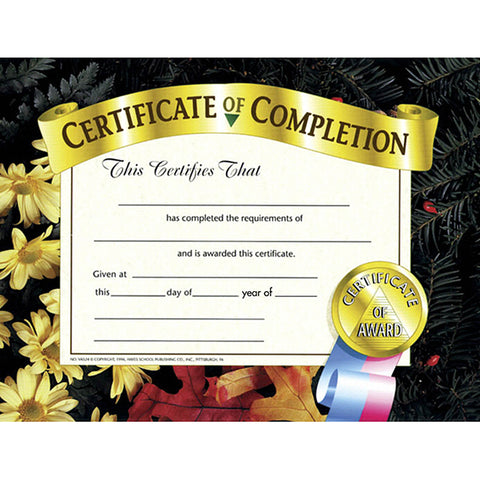 #20057 CERTIFICATES OF COMPLETION 30 PK 8.5 X 11