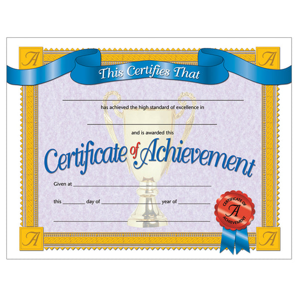 #20090 CERTIFICATES OF ACHIEVEMENT 30/PK 8.5 X 11 INKJET LASER
