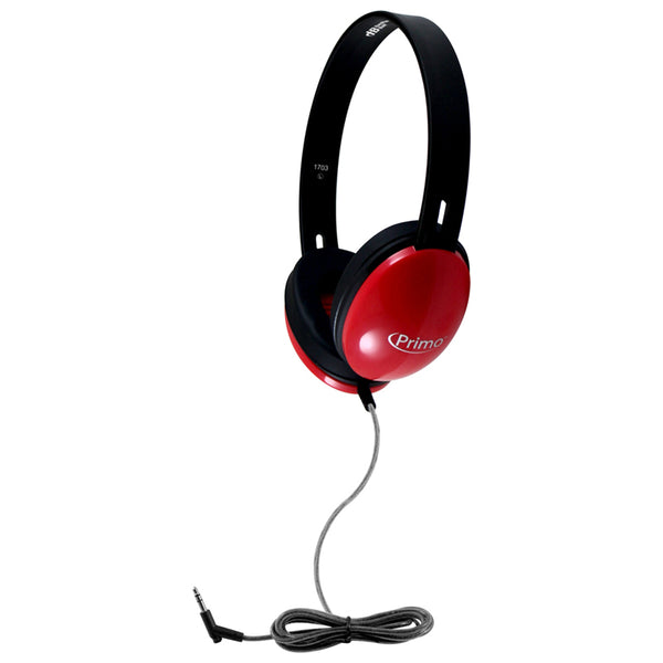 #54995 PRIMO STEREO HEADPHONES RED