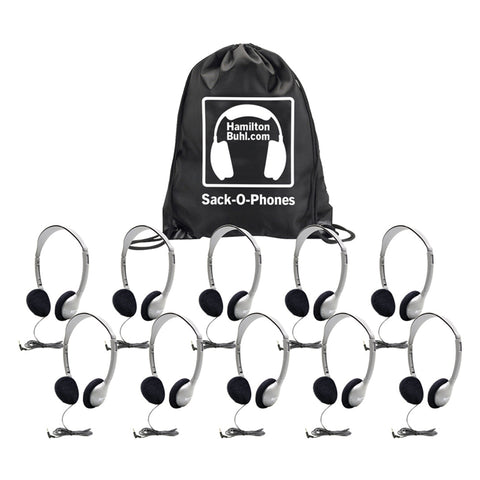 #20391 SACK O PHONES 10 HA2 PERSONAL HEAD SETS FOAM EAR CUSHIONS IN BAG