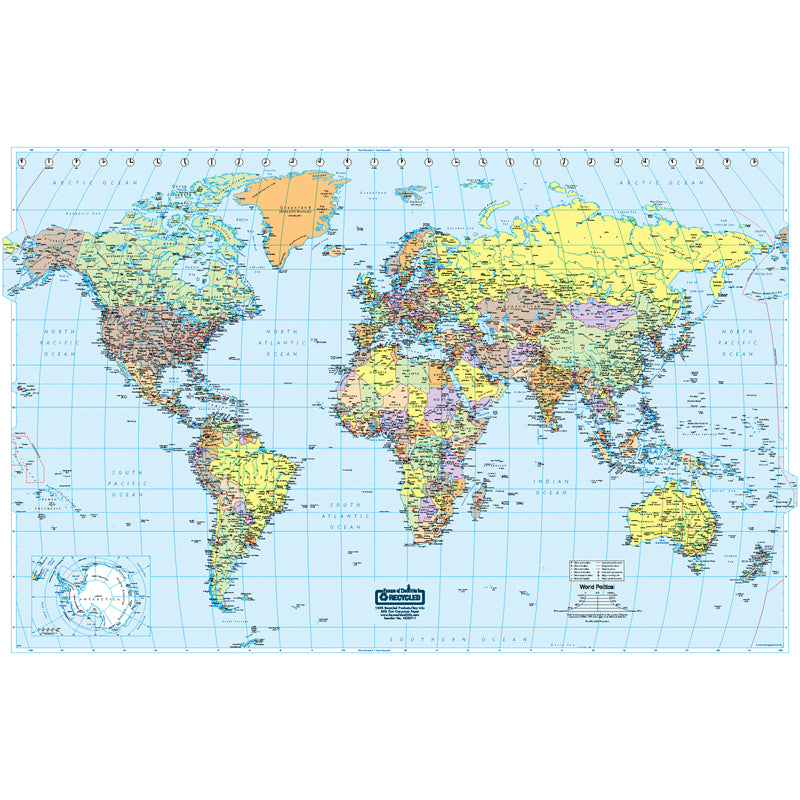 #20612 WORLD LAMINATED MAP 50 X 33