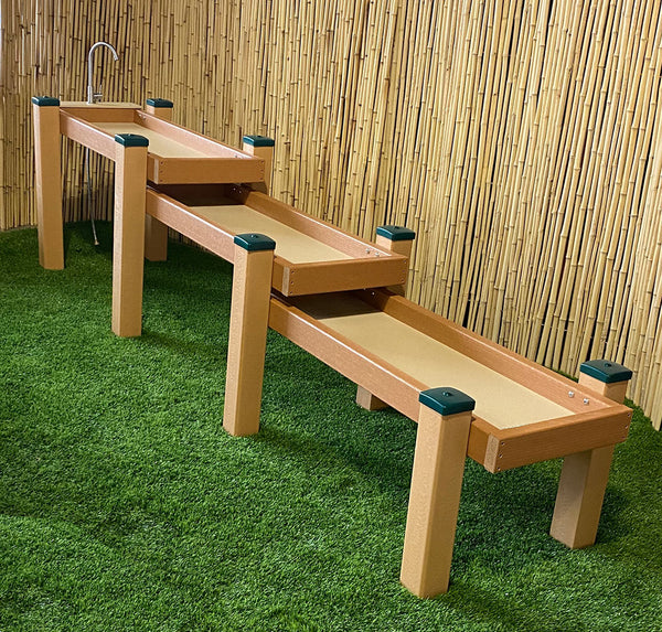 #58999 KSO-A4B2C2FSS Kids' Station Outdoor Water Works Sand/Water Trough with Stainless Steel Faucet