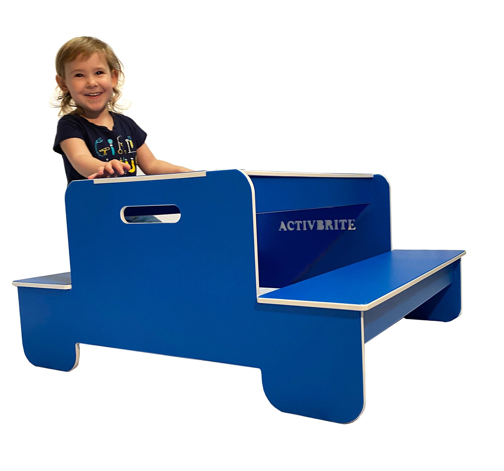Mesa de picnic para niños pequeños ActivBrite® n.° 59315, plástico sólido, azul