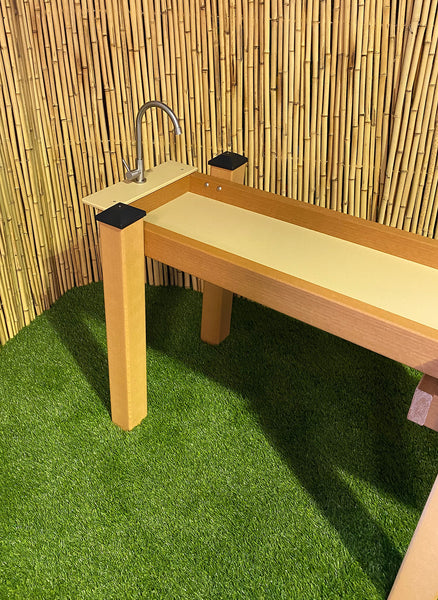 #58999 KSO-A4B2C2FSS Kids' Station Outdoor Water Works Sand/Water Trough with Stainless Steel Faucet