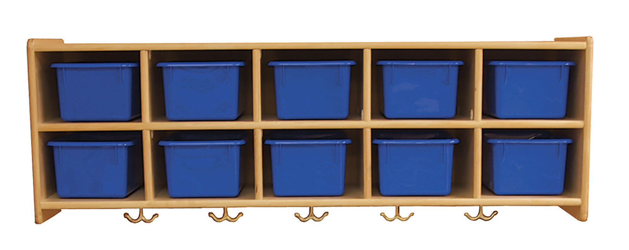 Casillero preescolar de pared Kids' Station de 10 secciones, n.° 30136, sin bandejas, completamente ensamblado