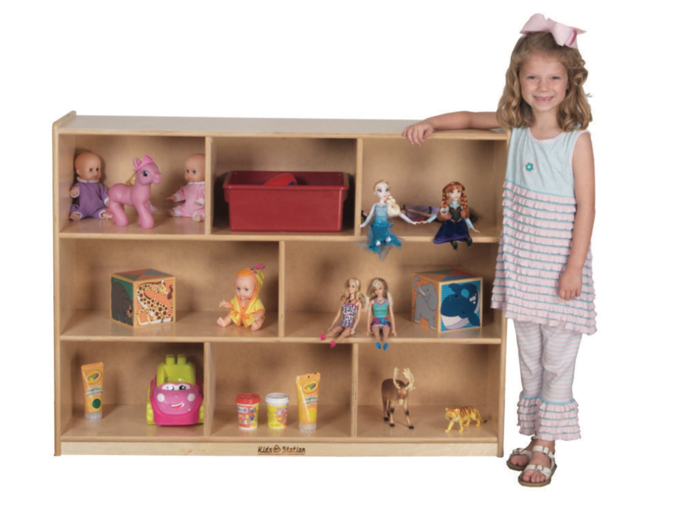 #30169 Kids' Station 36" 8 Sect Preschool Cabinet,, Fully Assembled