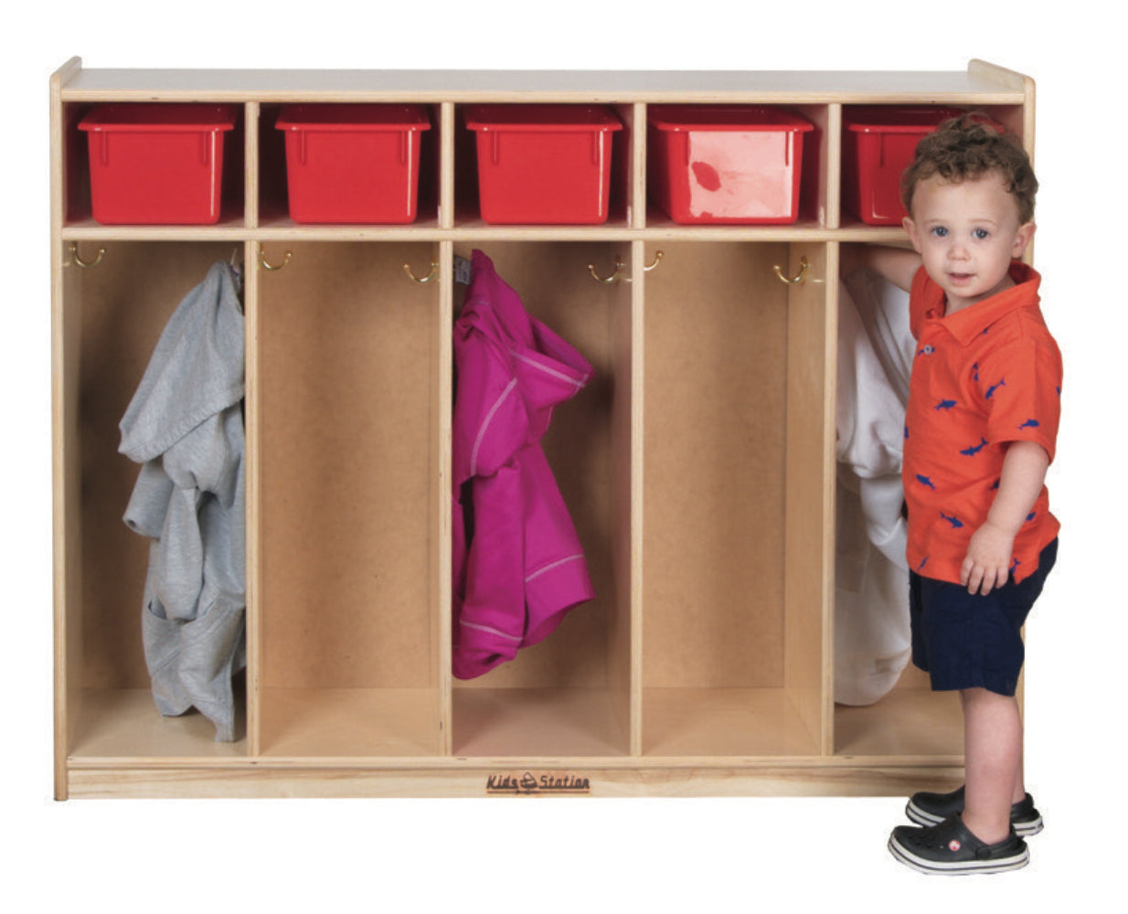 Casillero para niños pequeños de 10 secciones, ensamblado, 122 cm de largo x 33 cm de profundidad x 91 cm de alto, cubículos en la parte superior