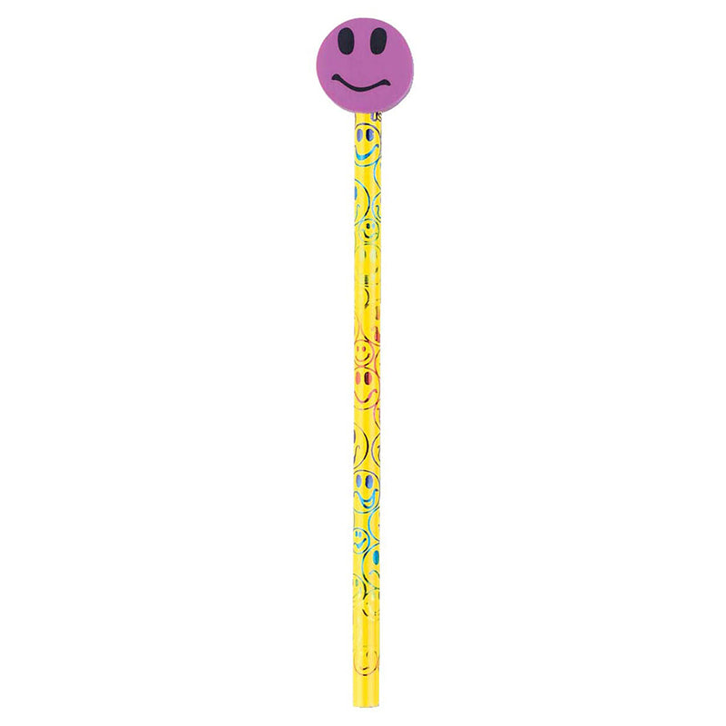 #55317 PENCIL ERASER TOPPER SMILEY FACE WRITEONS