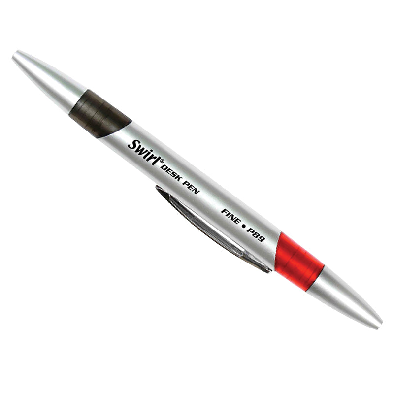 #21428 SWIRL DESK PENS RED/BLACK 12/PK