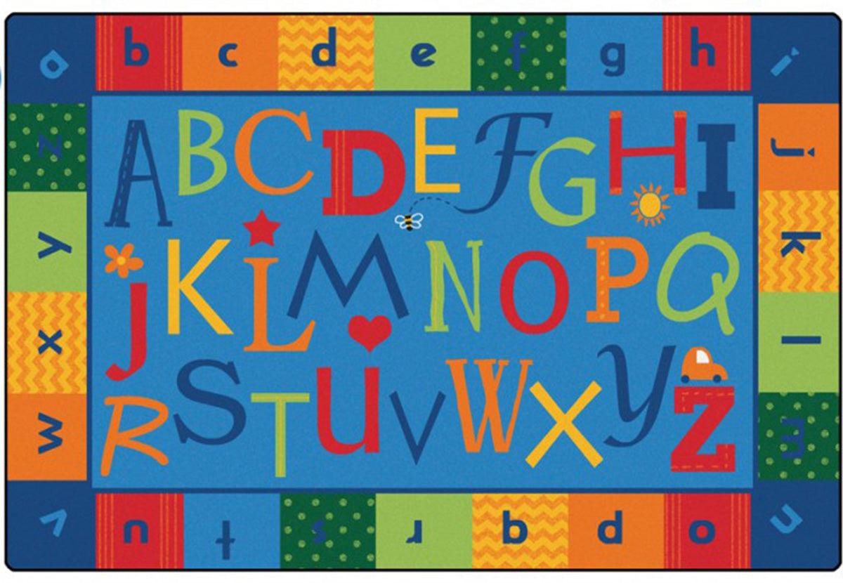 #12090 KIDSoft Alphabet Around Literacy Rug, 4' x 6' Rectangle
