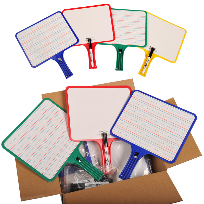#55385 SET OF 10 BLANK/LINED PADDLES DRY ERASE