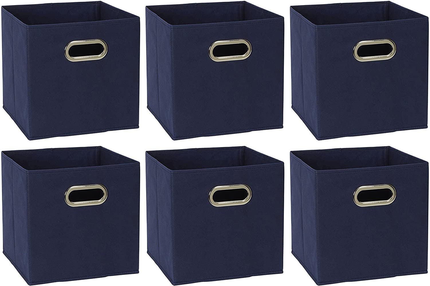 #58979 KUBeez Contenedor de tela modular compatible, 81-1 Contenedores de tela plegables, azul marino, paquete de 6