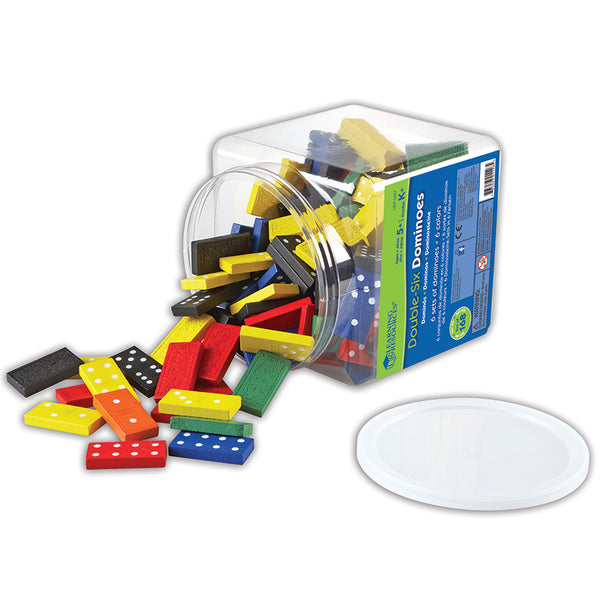 #23286 DOMINOES DOUBLE-SIX COLOR BUCKET 6 SETS 168 TOTAL