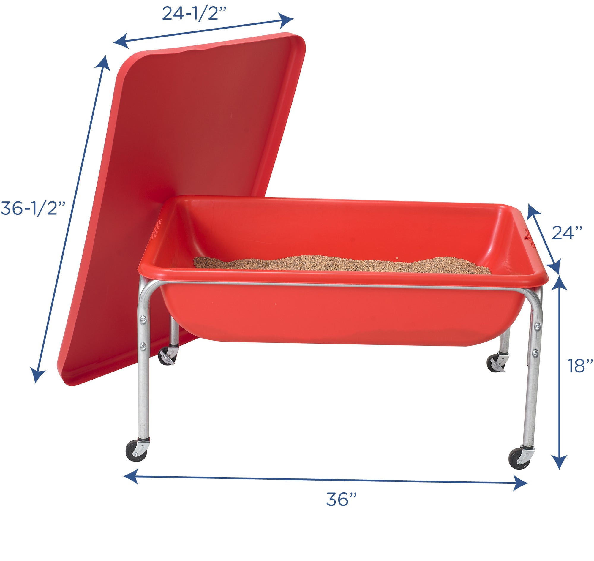 Mesa sensorial grande de 18" con tapa, n.° 24221