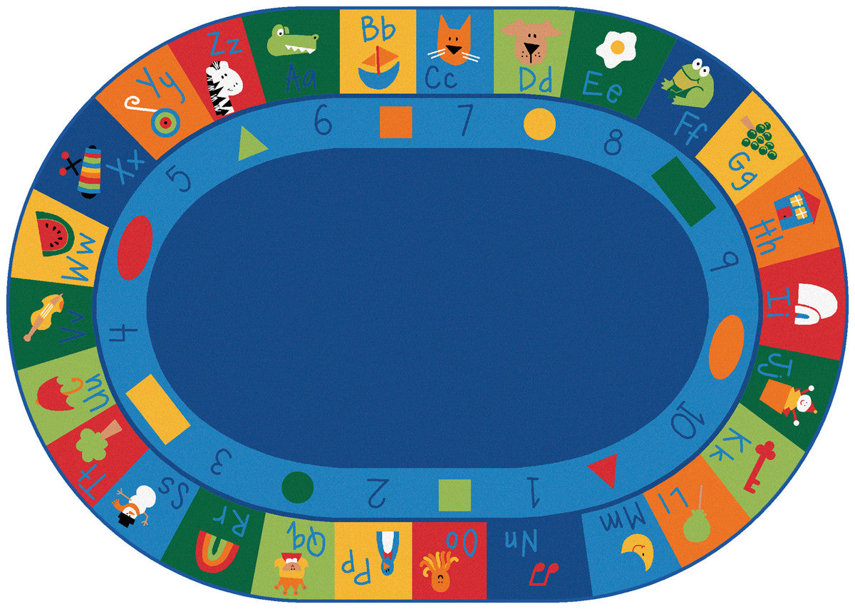#12385 Learning Blocks, 6'9" x 9'5" Oval Rug