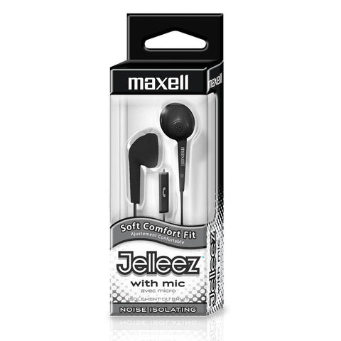 #55648 JELLEEZ SOFT EARBUDS W/ MIC BLACK