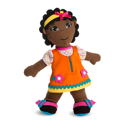 #55746 FASTENING DOLLS AFRICAN GIRL MULTICULTURAL