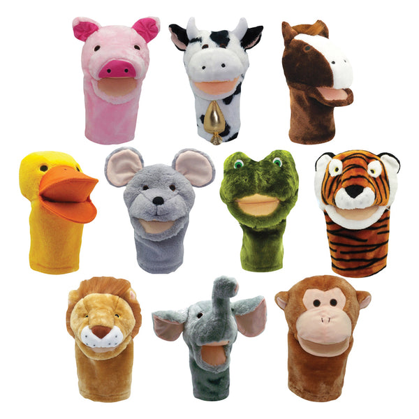 #26609 PLUSHPUPS HAND PUPPETS SET OF 10