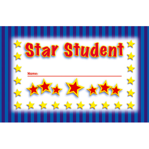 #27593 INCENTIVE PUNCH CARDS STAR STUDENT 36/PK