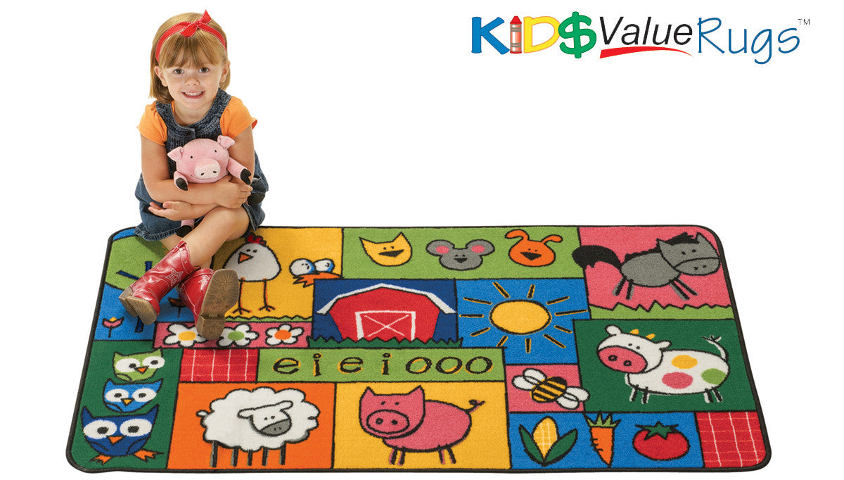 #12132 Old MacDonald Farm Rug, 4' x 6' Rectangle