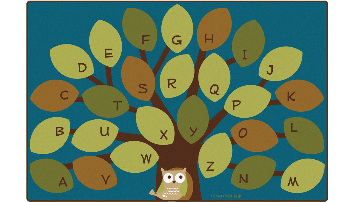 #11676 Owl-phabet Tree Rug, 6' X 9' Rectangle