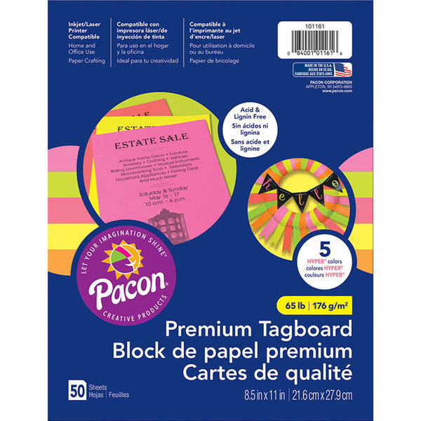 Pacon Ruled Tag Board 22 12 x 28 12 1 Ruled Manila Pack Of 100