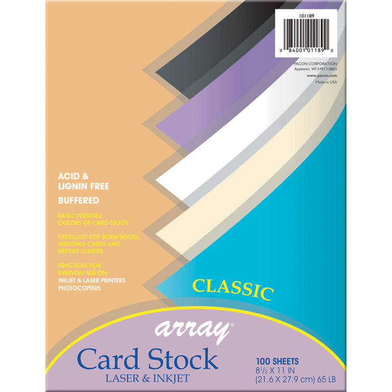 #27960 ARRAY CARD STOCK CLASSIC COLORS 100 COUNT 8.5 X 11