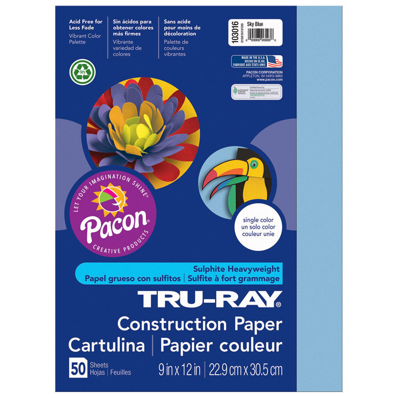 #27991 TRU RAY 9 X 12 SKY BLUE 50 SHT CONSTRUCTION PAPER