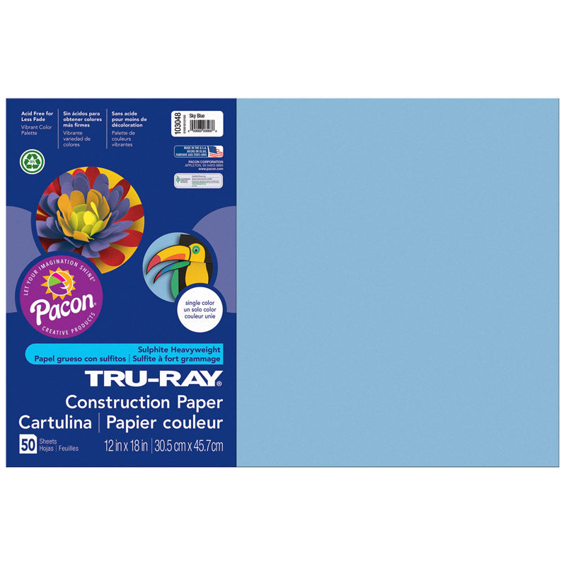 #28014 TRU RAY 12 X 18 SKY BLUE 50 SHT CONSTRUCTION PAPER