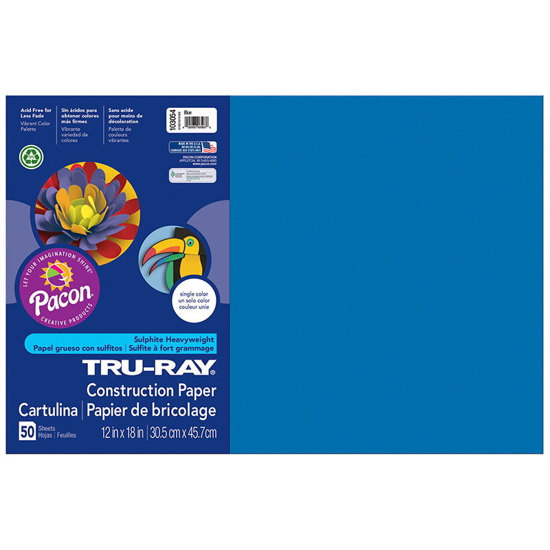 #28019 TRU RAY 12 X 18 BLUE 50 SHT  CONSTRUCTION PAPER