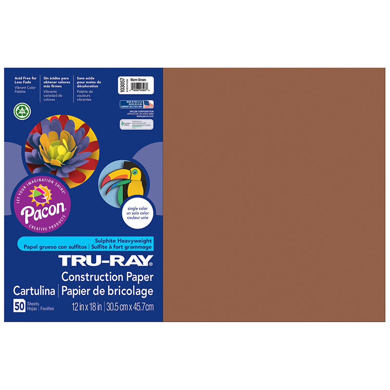 #28021 TRU RAY 12 X 18 BROWN 50 SHT CONSTRUCTION PAPER