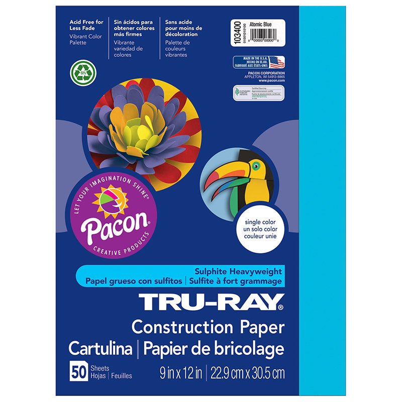 #28032 TRU RAY ATOMIC BLUE 9X12 FADE RESISTANT CONSTRUCTION PAPER