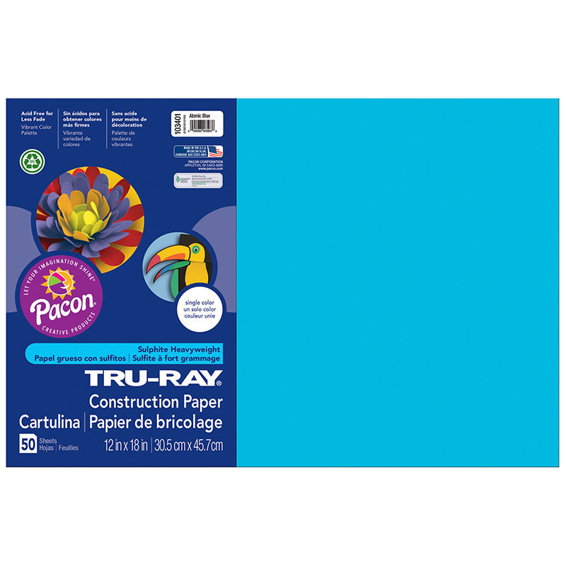#28033 TRU RAY ATOMIC BLUE 12X18 FADE RESISTANT CONSTRUCTION PAPER