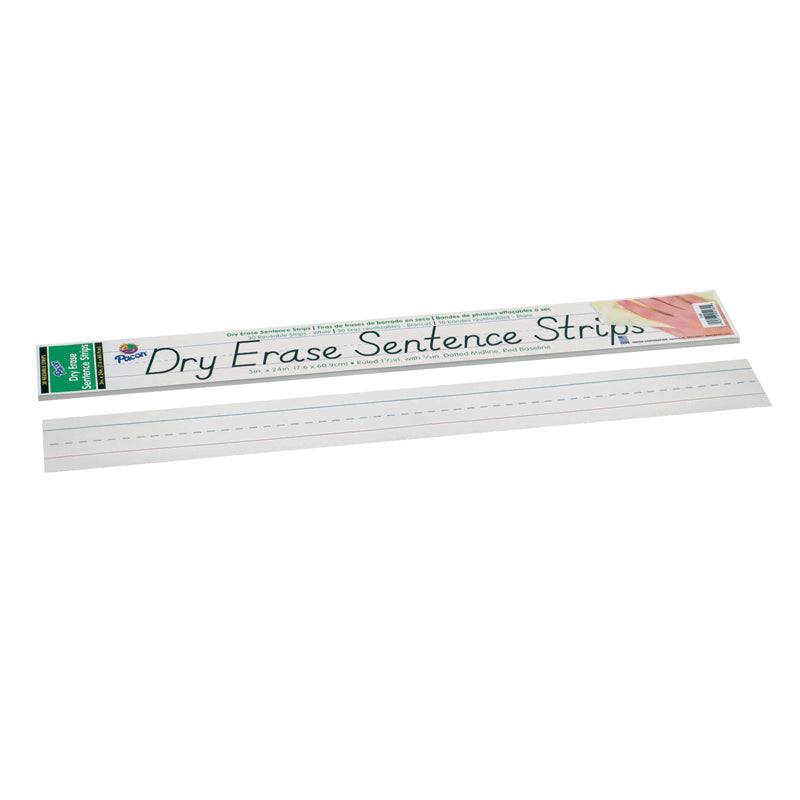 #28289 DRY ERASE SENTENCE STRIPS WHITE 3 X 24 30 STRIPS