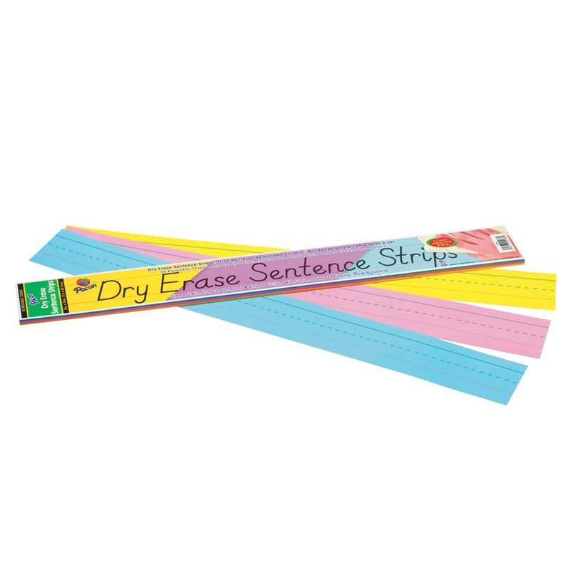 #28290 DRY ERASE SENTENCE STRIPS ASSORTED 3 X 24 30 STRIPS