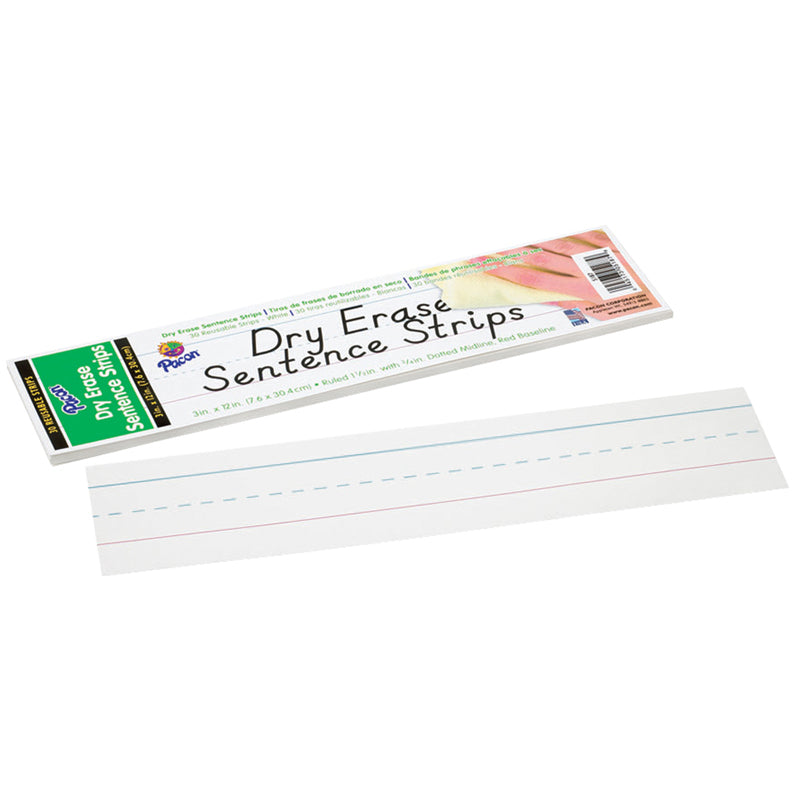 #28291 DRY ERASE SENTENCE STRIPS WHITE 3 X 12 30 STRIPS