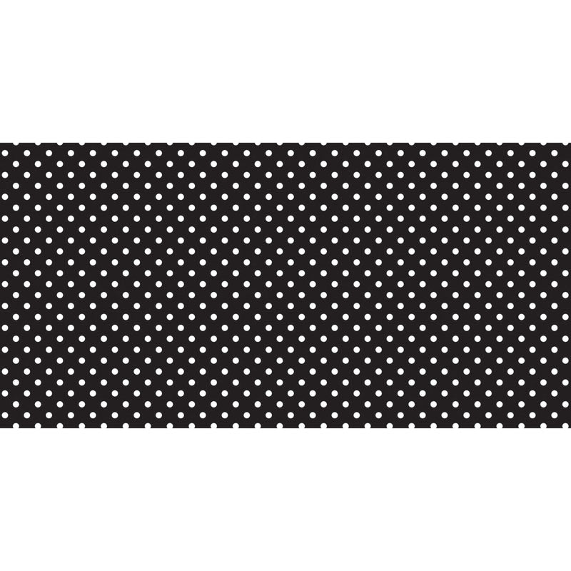 #28357 FADELESS 48X50 CLASSIC DOTS BLACK AND WHITE DESIGN ROLL