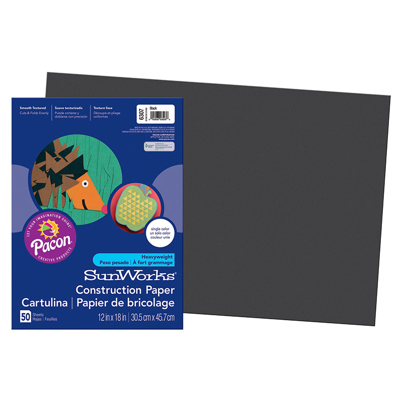 #28551 CONSTRUCTION PAPER BLACK 12 X 18