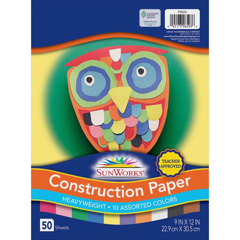 #28565 CONSTRUCTION PAPER ASSORTED 9X12