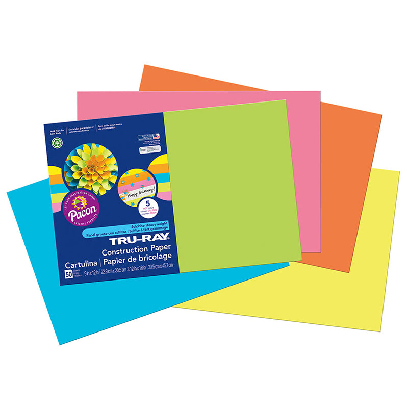 #28582 TRU RAY HOT ASST 12X18 FADE  RESISTANT CONSTRUCTION PAPER